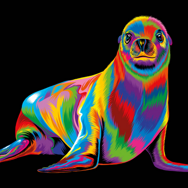 Darstellung des Puzzle Motivs Pop Colors Sea Lion 1000 Puzzle 3D Modell