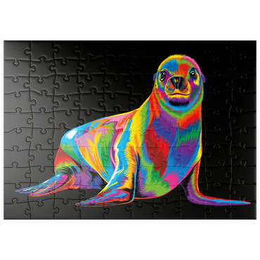 Darstellung des Puzzle Motivs puzzleplate Pop Colors Sea Lion 100 Puzzle