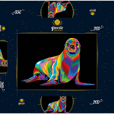 Darstellung des Puzzle Motivs Pop Colors Sea Lion 200 Puzzle Schachtel 3D Modell