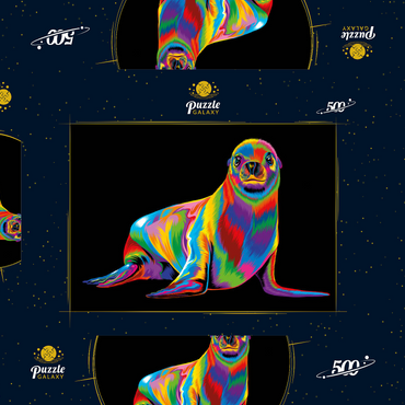 Darstellung des Puzzle Motivs Pop Colors Sea Lion 500 Puzzle Schachtel 3D Modell