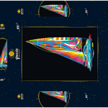 Darstellung des Puzzle Motivs Pop Colors Sailboat 100 Puzzle Schachtel 3D Modell