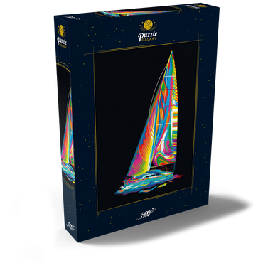 Darstellung des Puzzle Motivs Pop Colors Sailboat 500 Puzzle Schachtel Ansicht2