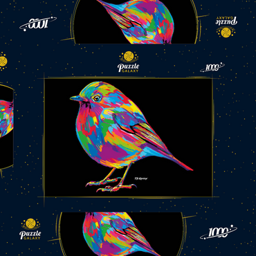 Darstellung des Puzzle Motivs Robin Pop Colors 1000 Puzzle Schachtel 3D Modell