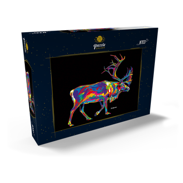 Darstellung des Puzzle Motivs Santa's Reindeer 1000 Puzzle Schachtel Ansicht2