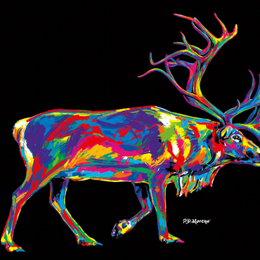 Darstellung des Puzzle Motivs Santa's Reindeer 1000 Puzzle 3D Modell