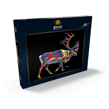 Darstellung des Puzzle Motivs Santa's Reindeer 100 Puzzle Schachtel Ansicht2