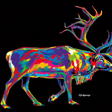 Darstellung des Puzzle Motivs Santa's Reindeer 200 Puzzle 3D Modell