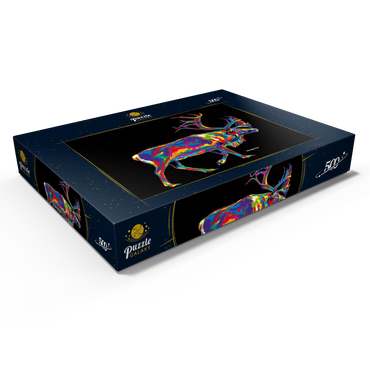 Darstellung des Puzzle Motivs Santa's Reindeer 500 Puzzle Schachtel Ansicht1