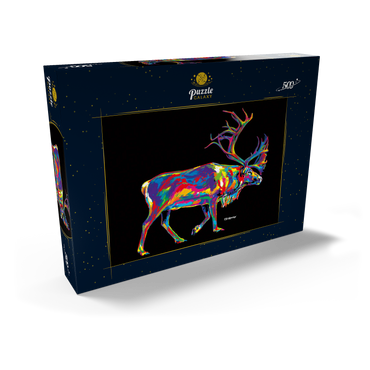 Darstellung des Puzzle Motivs Santa's Reindeer 500 Puzzle Schachtel Ansicht2