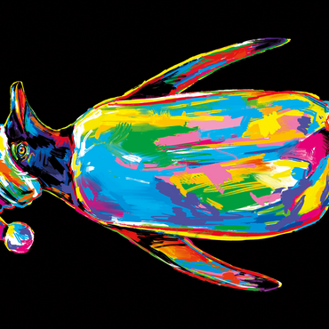 Darstellung des Puzzle Motivs Penguin with a Hat 1000 Puzzle 3D Modell