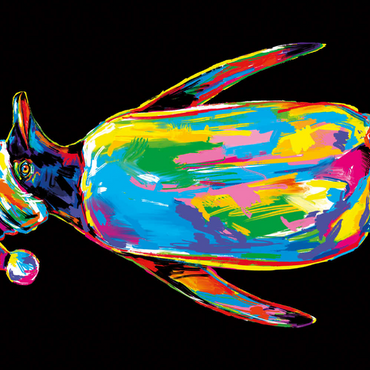 Darstellung des Puzzle Motivs Penguin with a Hat 100 Puzzle 3D Modell