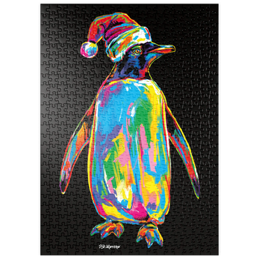 Darstellung des Puzzle Motivs puzzleplate Penguin with a Hat 500 Puzzle