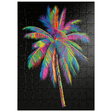 Darstellung des Puzzle Motivs puzzleplate Colorful Palm Tree 100 Puzzle