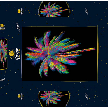 Darstellung des Puzzle Motivs Colorful Palm Tree 100 Puzzle Schachtel 3D Modell