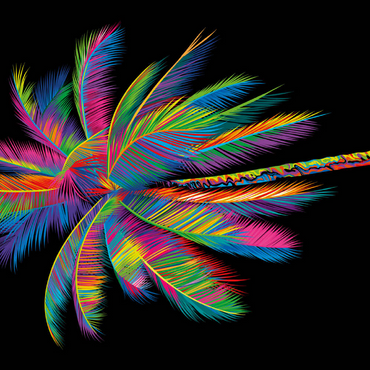 Darstellung des Puzzle Motivs Colorful Palm Tree 200 Puzzle 3D Modell