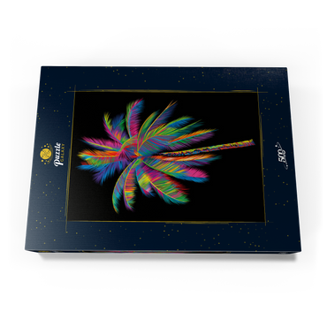 Darstellung des Puzzle Motivs Colorful Palm Tree 500 Puzzle Schachtel Ansicht3