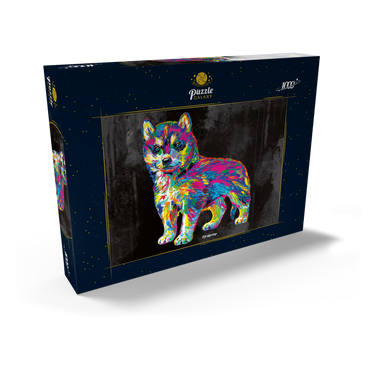 Darstellung des Puzzle Motivs Pop Colors Husky 1000 Puzzle Schachtel Ansicht2