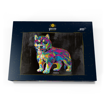 Darstellung des Puzzle Motivs Pop Colors Husky 1000 Puzzle Schachtel Ansicht3