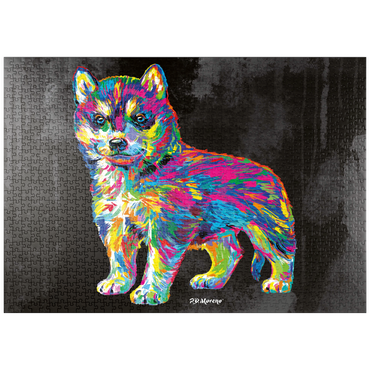 Darstellung des Puzzle Motivs puzzleplate Pop Colors Husky 1000 Puzzle