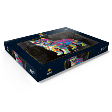 Darstellung des Puzzle Motivs Pop Colors Husky 100 Puzzle Schachtel Ansicht1
