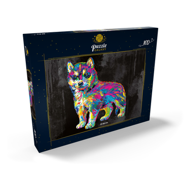 Darstellung des Puzzle Motivs Pop Colors Husky 100 Puzzle Schachtel Ansicht2