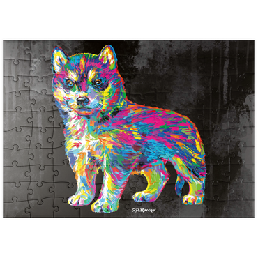 Darstellung des Puzzle Motivs puzzleplate Pop Colors Husky 100 Puzzle