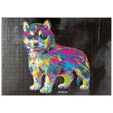 Darstellung des Puzzle Motivs puzzleplate Pop Colors Husky 500 Puzzle
