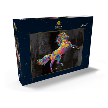 Darstellung des Puzzle Motivs Colorful Stallion 1000 Puzzle Schachtel Ansicht2