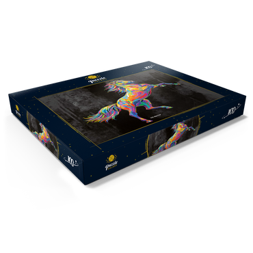 Darstellung des Puzzle Motivs Colorful Stallion 100 Puzzle Schachtel Ansicht1
