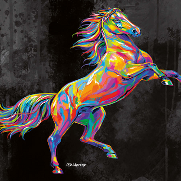 Darstellung des Puzzle Motivs Colorful Stallion 200 Puzzle 3D Modell