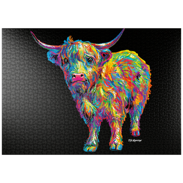 Darstellung des Puzzle Motivs puzzleplate Highland Cow 1000 Puzzle