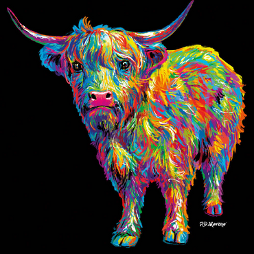 Darstellung des Puzzle Motivs Highland Cow 100 Puzzle 3D Modell