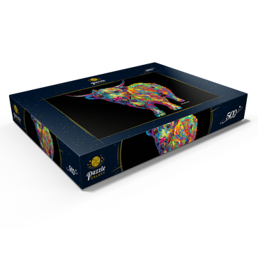Darstellung des Puzzle Motivs Highland Cow 500 Puzzle Schachtel Ansicht1