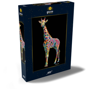 Darstellung des Puzzle Motivs Colorful Giraffe 1000 Puzzle Schachtel Ansicht2