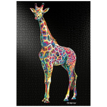 Darstellung des Puzzle Motivs puzzleplate Colorful Giraffe 1000 Puzzle