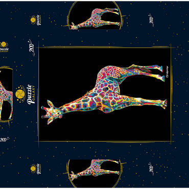 Darstellung des Puzzle Motivs Colorful Giraffe 200 Puzzle Schachtel 3D Modell