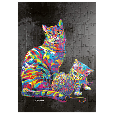 Darstellung des Puzzle Motivs puzzleplate Kitty Family 100 Puzzle