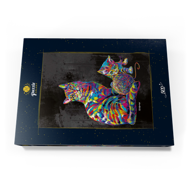 Darstellung des Puzzle Motivs Kitty Family 500 Puzzle Schachtel Ansicht3