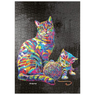 Darstellung des Puzzle Motivs puzzleplate Kitty Family 500 Puzzle