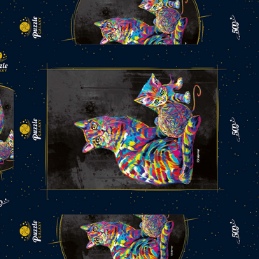 Darstellung des Puzzle Motivs Kitty Family 500 Puzzle Schachtel 3D Modell