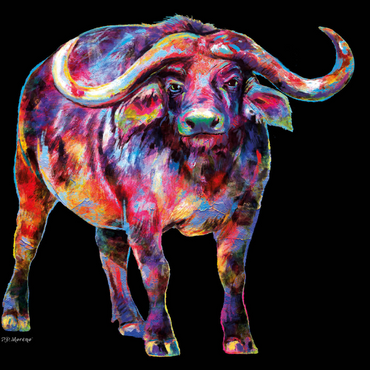 Darstellung des Puzzle Motivs Raging Bull 1000 Puzzle 3D Modell