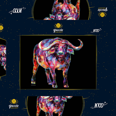 Darstellung des Puzzle Motivs Raging Bull 1000 Puzzle Schachtel 3D Modell