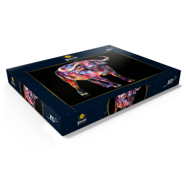 Darstellung des Puzzle Motivs Raging Bull 100 Puzzle Schachtel Ansicht1