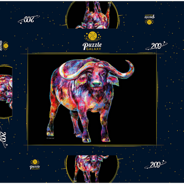 Darstellung des Puzzle Motivs Raging Bull 200 Puzzle Schachtel 3D Modell