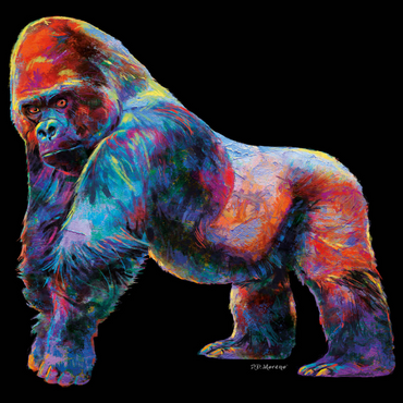 Darstellung des Puzzle Motivs Pop Colors Gorilla 1000 Puzzle 3D Modell