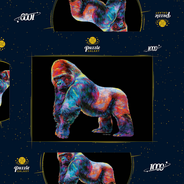 Darstellung des Puzzle Motivs Pop Colors Gorilla 1000 Puzzle Schachtel 3D Modell
