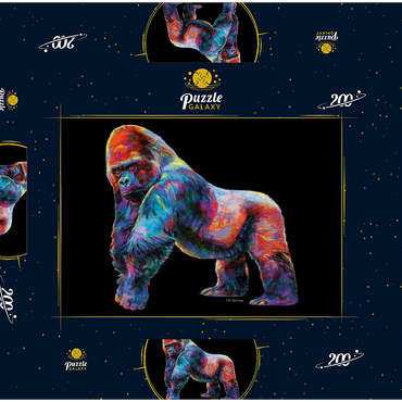 Darstellung des Puzzle Motivs Pop Colors Gorilla 200 Puzzle Schachtel 3D Modell