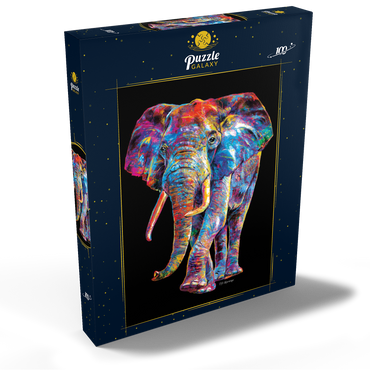 Darstellung des Puzzle Motivs Elephant Pop Colors 100 Puzzle Schachtel Ansicht2