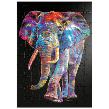 Darstellung des Puzzle Motivs puzzleplate Elephant Pop Colors 100 Puzzle