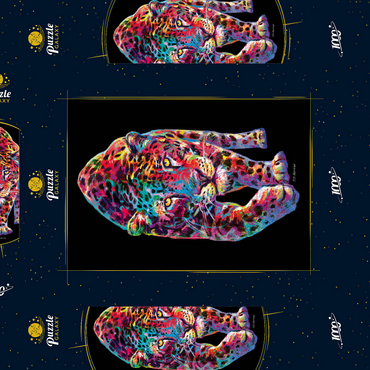 Darstellung des Puzzle Motivs Curious Tiger 1000 Puzzle Schachtel 3D Modell